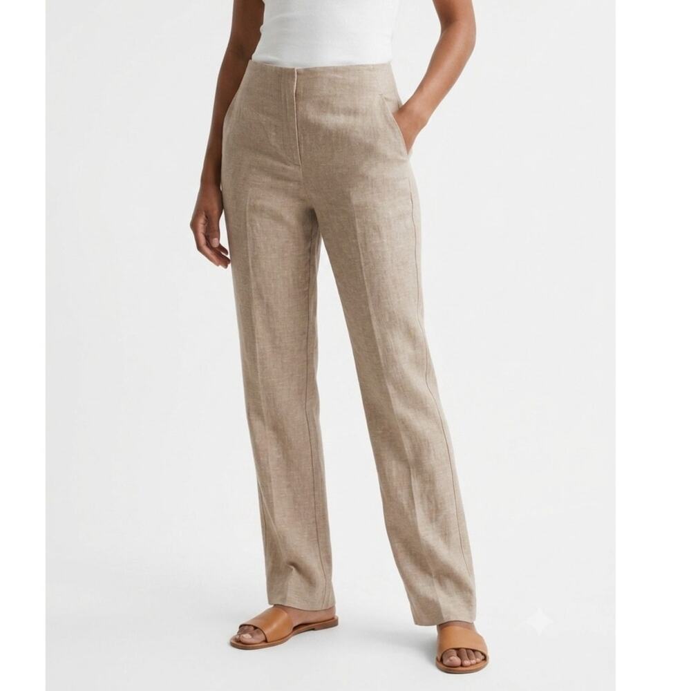 Talbots Southampton linen pants flat front pockets straight leg NWT Size 6